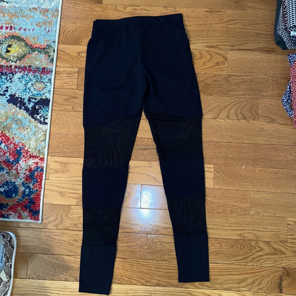 Black leggings with mesh cut outs